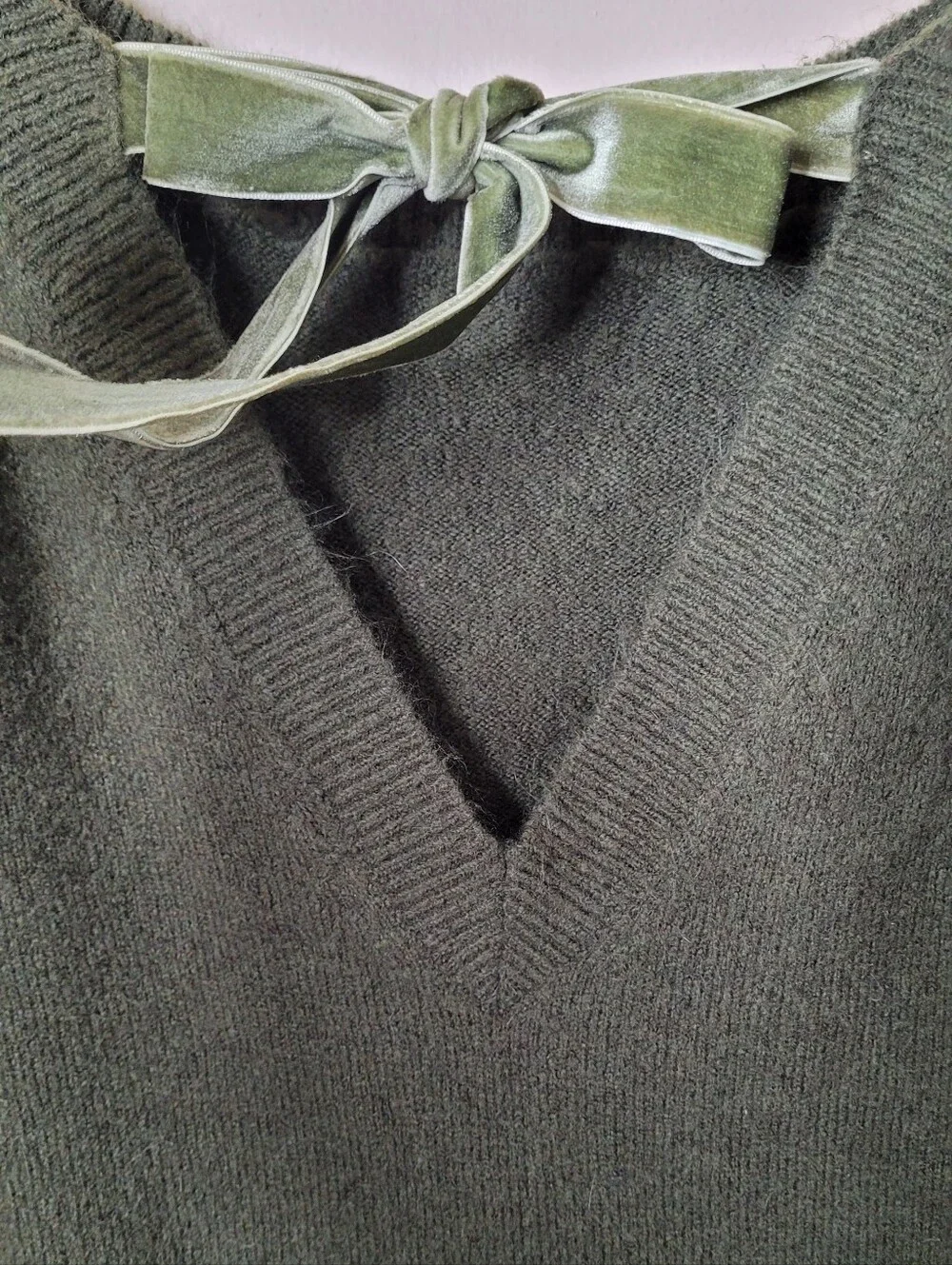 J. Crew Velvet Bow Back Sweater Medium